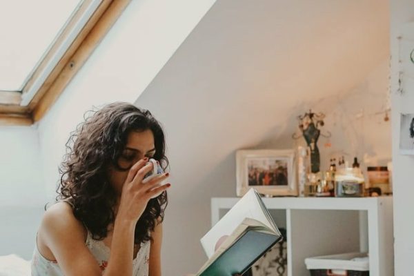 Girl While Reading Book