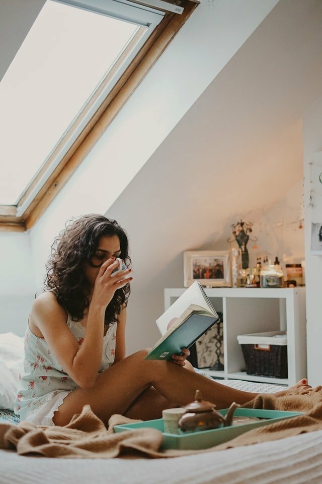 Girl While Reading Book